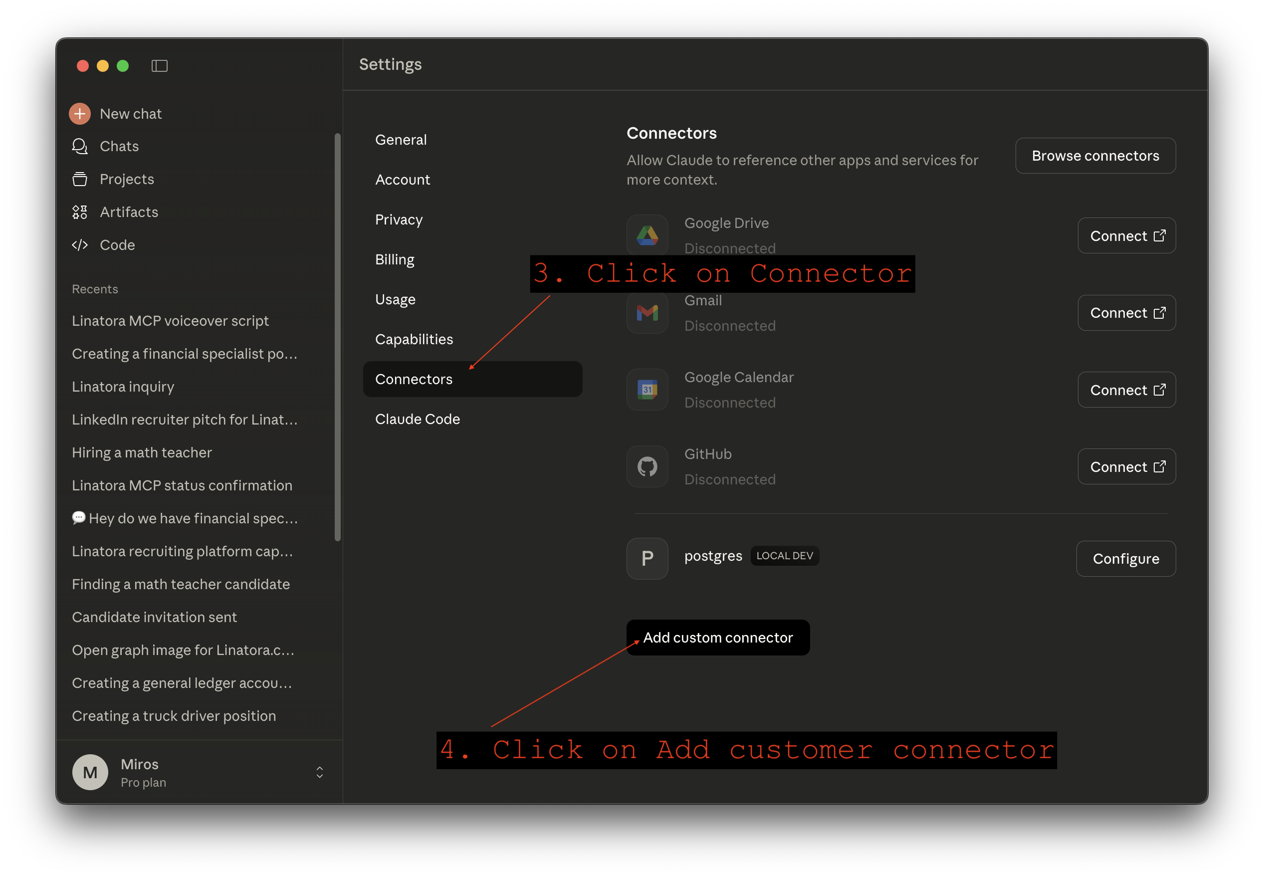 Navigate to Connectors and click Add custom connector